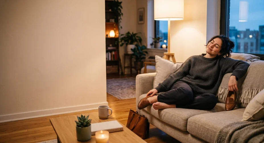 Madre leyendo un libro a sus hijos antes de dormir con la luz encendida tras contratar la Tarifa Plana de Repsol